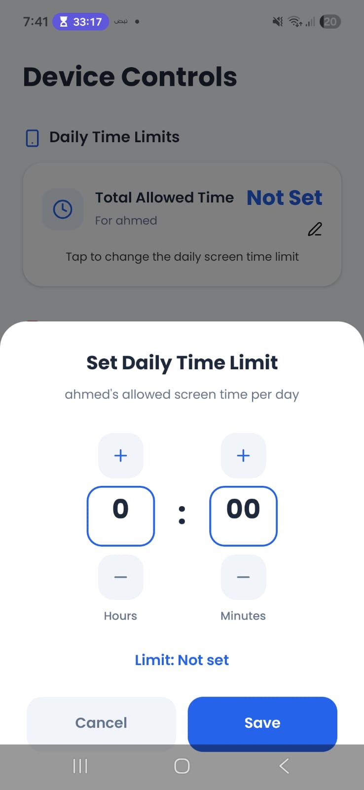 Parent setting app limits and bedtime rules